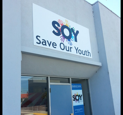 Save Our Youth Orange County: Exterior Busniess sign 1/4" PVC w/ Digital Mounted Vinyl by Focal Point Signs Costa Mesa