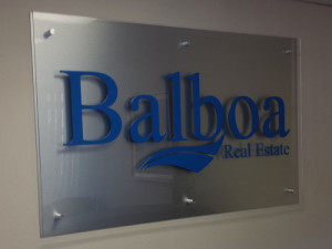 Balboa Santa Ana: Brushed Aluminum backing w/ Digital printed Vinyl on acrylic w/ Stand offs by Focal Point Signs Costa Mesa