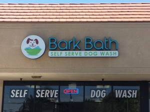 Bark Bath: Exterior Window Vinyl Decal by Focal Point Costa Mesa