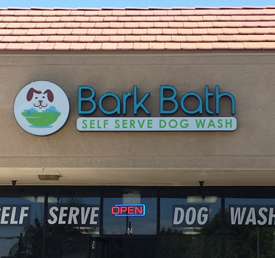 Bark Bath: Exterior Window Vinyl Decal by Focal Point Costa Mesa