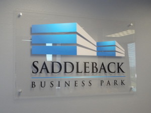 Saddleback: Acrylic W/ Vinyl Lettering by Focal Point Costa Mesa