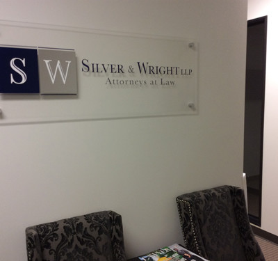 Custom Interior Business Lobby Sign Silver And Wright Costa Mesa