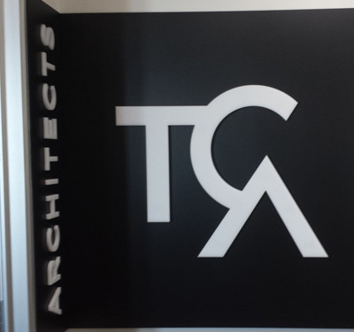 TCA Architects: Custom Lobby Sign Acrylic Backing W/ Dimensional Acrylic Lettering by Focal Point Costa Mesa