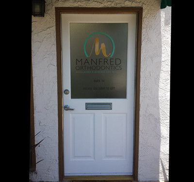 Manfred Custom Exterior Business Vinyl Decals by Focal Point Signs Orange county