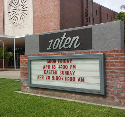 10 Ten Santa Ana: Exterior Monument Sign by Focal Point Costa Mesa