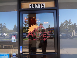Andes Peruvian Grill Yorba Linda: Custom window decal by Focal Point Costa Mesa