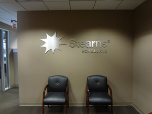 Stearns: Lobby Sign Brushed Almn Lettering by Focal Point Costa Mesa