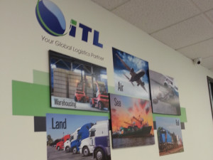 ITL Irvine: Custom Wall Mural W/ Dimensional Effect using PVC mounted images by Focal Point Signs Costa Mesa