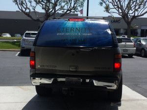 Eternity Pool Service: Truck Window Wrap by Focal Point Costa Mesa
