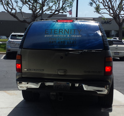 Eternity Pool Service: Truck Window Wrap by Focal Point Costa Mesa