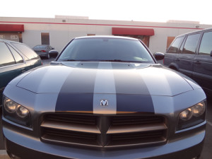 Partial Car Wrap Orange County: Black Vinyl Stripe by Focal Point Costa Mesa