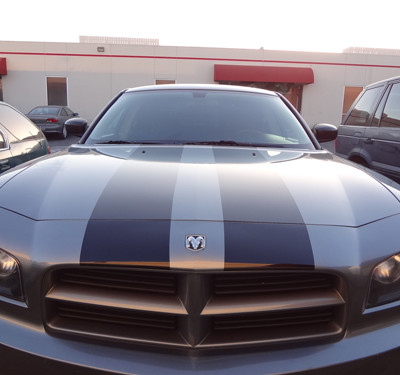 Partial Car Wrap Orange County: Black Vinyl Stripe by Focal Point Costa Mesa