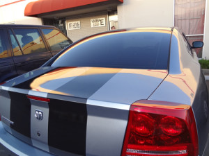 Partial Car Wrap Orange County: Black Vinyl Stripe by Focal Point Costa Mesa