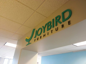Joybird City of Commerce: Custom Interior Business Sign dimensional pvc Letters by Focal Point Signs Costa Mesa