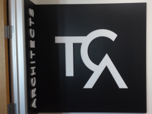 TCA Architects: Custom Lobby Sign Acrylic Backing W/ Dimensional Acrylic Lettering by Focal Point Costa Mesa