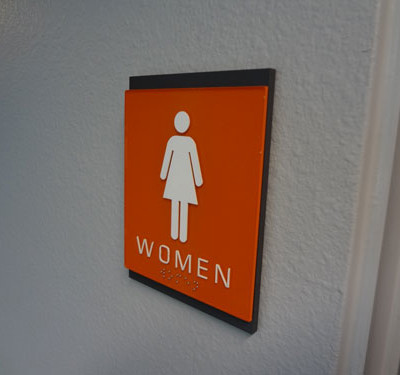 Custom Interior ADA Bathroom Sign by Focal Point Signs & Imaging Costa Mesa