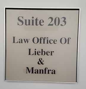 Law Office of Lieber Manfra Office Suite Plaque by Focal Point Signs imaging 714-204-0180