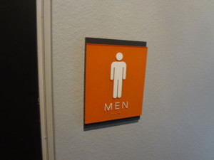 Elite Aviation Products: Smaller Custom Interior ADA Bathroom Sign by Focal Point Signs & Imaging Costa Mesa