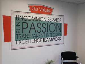 Custom Interior Business Wall Mural for On Location Branding Santa Ana CA Peoples Bank by Focal Point Signs