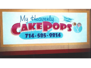 cake pops Huntington Beach hand painted sign by Focal Point Signs & Imaging 714-204-0180
