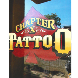 Chapter X Tattoo Hand painted Sign by Focal Point Signs & Imaging 714-204-0180