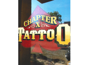 Chapter X Tattoo Hand painted Sign by Focal Point Signs & Imaging 714-204-0180