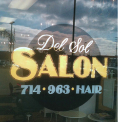 Del Sol Salon Hand painted Sign by Focal Point Signs & Imaging 714-204-0180