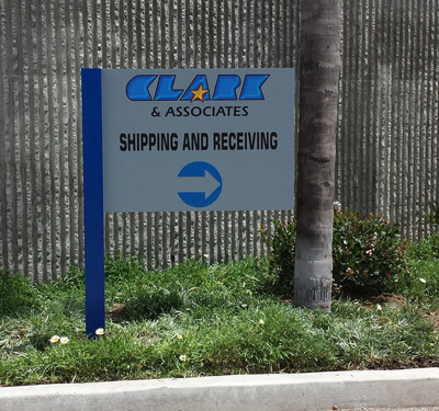 Exterior Post And Panel Business Sign Santa Ana
