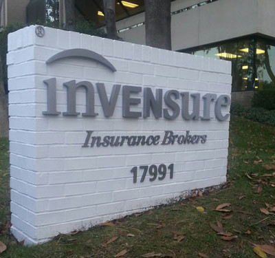 Invensure Insurance: Custom Built/Painted/Installed Monument Sign by Focal Point Signs & Imaging Costa Mesa