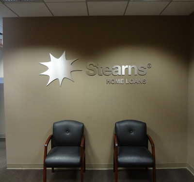 Stearns: Lobby Sign Brushed Almn Lettering by Focal Point Costa Mesa